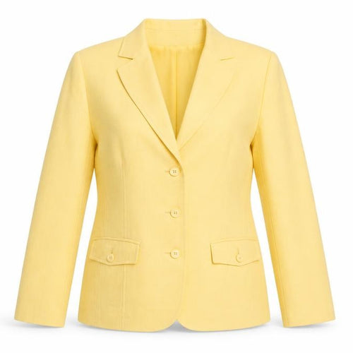 Conrad C Collection Women's Yellow Polyester Single-Breasted Blazer Size 14