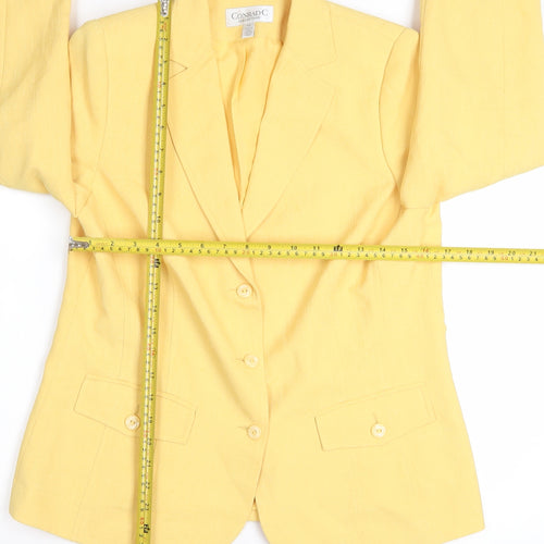 Conrad C Collection Women's Yellow Polyester Single-Breasted Blazer Size 14