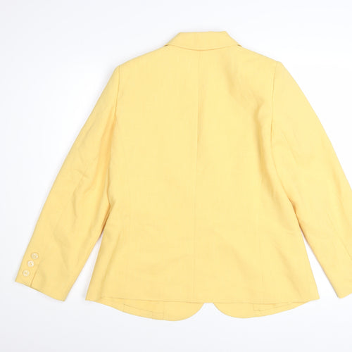 Conrad C Collection Women's Yellow Polyester Single-Breasted Blazer Size 14