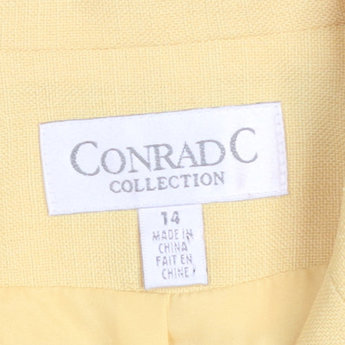Conrad C Collection Women's Yellow Polyester Single-Breasted Blazer Size 14