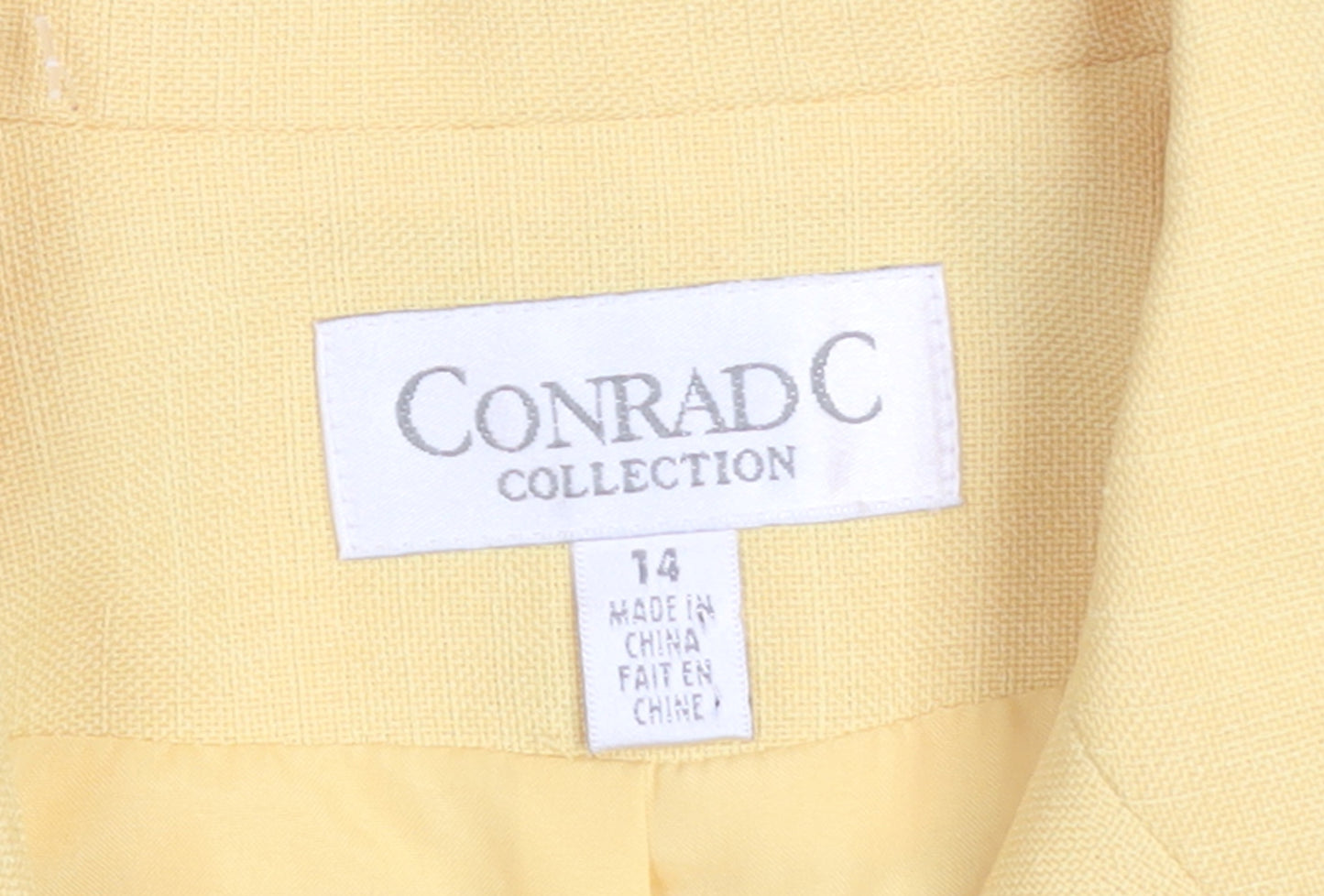 Conrad C Collection Women's Yellow Polyester Single-Breasted Blazer Size 14
