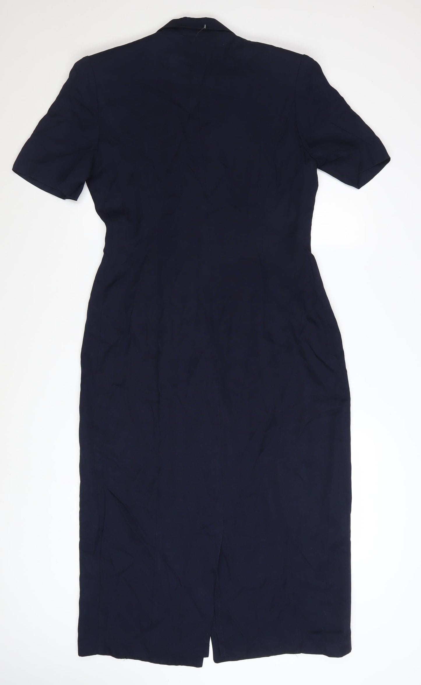 Danny & Nicole Women Blue Sheath Collared Button Dress Size 12