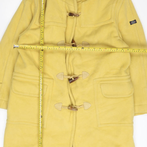 Archetipo Women’s Yellow Wool Mid-Length Hooded Duffel Coat Size 16