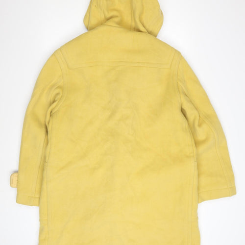 Archetipo Women’s Yellow Wool Mid-Length Hooded Duffel Coat Size 16