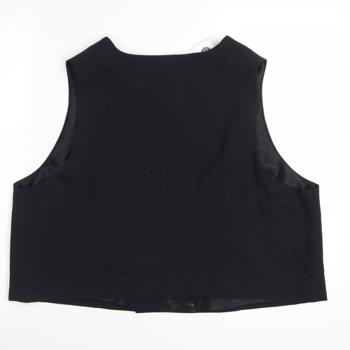 Marks and Spencer Women's Black Double-Breasted Tuxedo Waistcoat Size 22