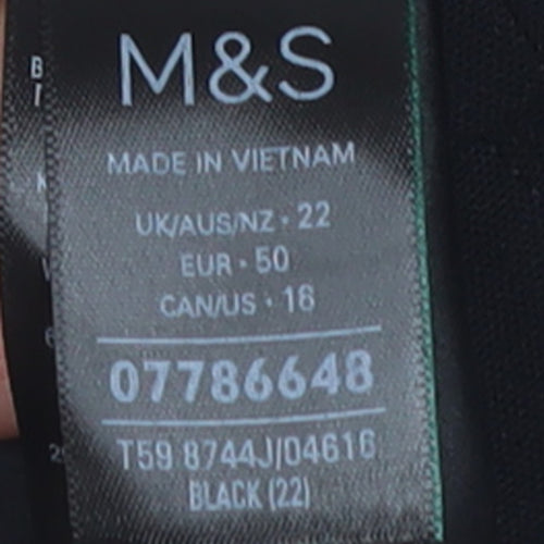 Marks and Spencer Women's Black Double-Breasted Tuxedo Waistcoat Size 22