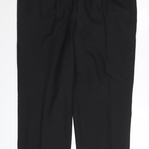 Luis Fabre Men's Black Wool Blend Pleated Dress Trousers 38W 31.5L