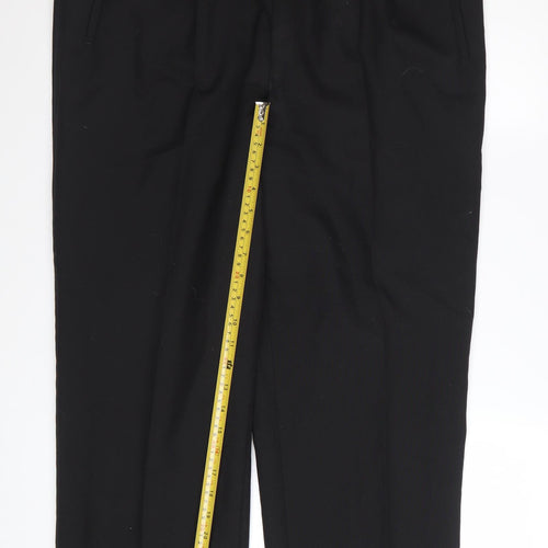 Luis Fabre Men's Black Wool Blend Pleated Dress Trousers 38W 31.5L