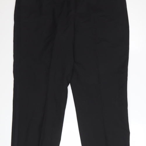 Luis Fabre Men's Black Wool Blend Pleated Dress Trousers 38W 31.5L