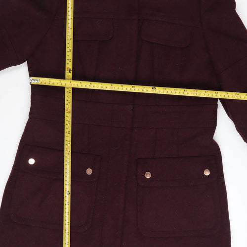 Marks and Spencer Women Brown Wool Blend Long Overcoat Size 14