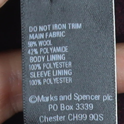 Marks and Spencer Women Brown Wool Blend Long Overcoat Size 14