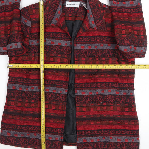 Alfred Dunner Women's Red Geometric Cotton Blend Jacket Size 12