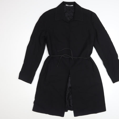 Marks and Spencer Autograph Women's Black Long Wool Blend Trench Coat UK 12
