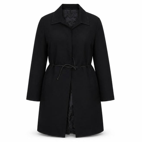 Marks and Spencer Autograph Women's Black Long Wool Blend Trench Coat UK 12
