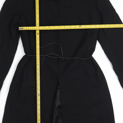 Marks and Spencer Autograph Women's Black Long Wool Blend Trench Coat UK 12