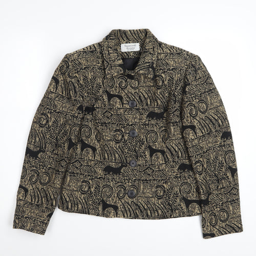 Giancarlo Ferrari Petite Brown Animal Print Blazer Jacket Women’s Size 10