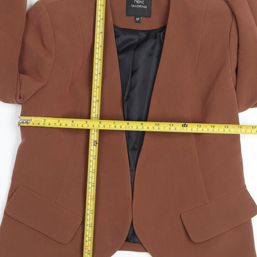 Next Women's Brown Tailoring Blazer Size 6 Petite Single-Breasted