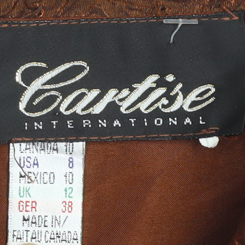 Cartise Womens Brown Textured Zip Jacket UK 12 Classic Style