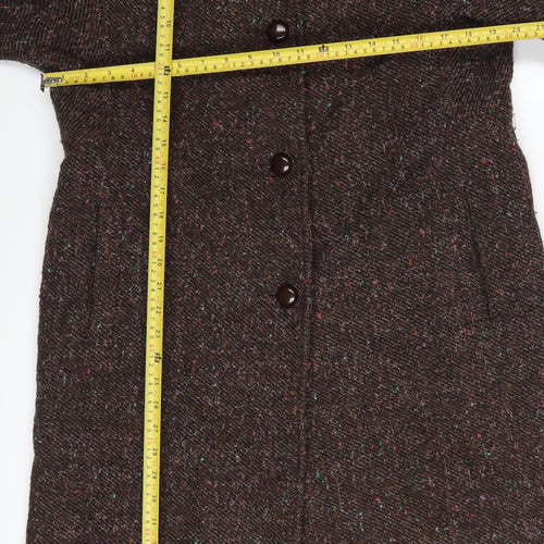 Westfield Women's Brown Wool Long Tweed Coat Size 12