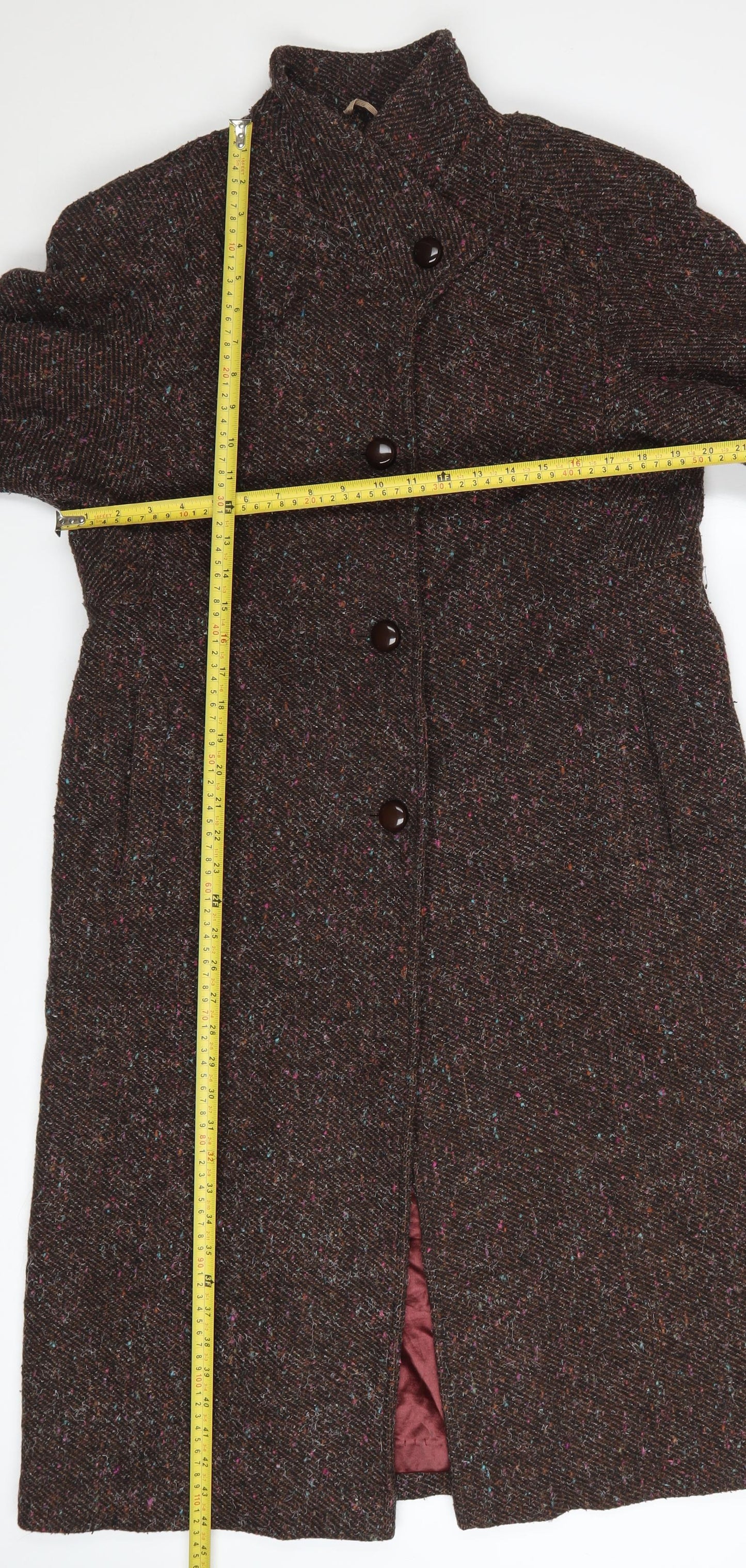 Westfield Women's Brown Wool Long Tweed Coat Size 12