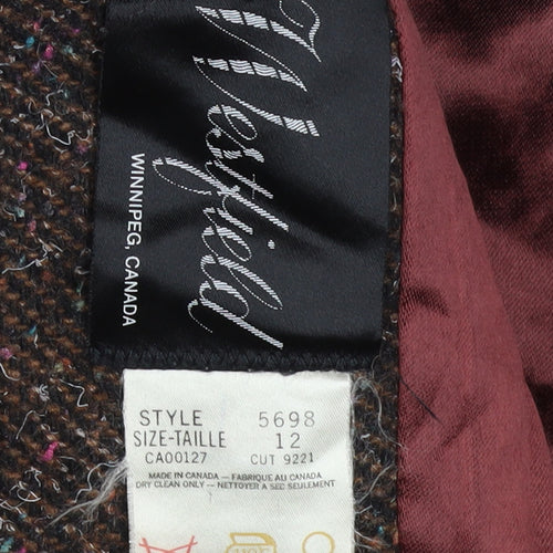 Westfield Women's Brown Wool Long Tweed Coat Size 12