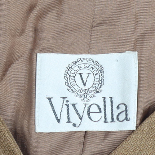 Viyella Women’s Brown Wool Blend Classic Blazer UK 16 Vintage Mid-Length