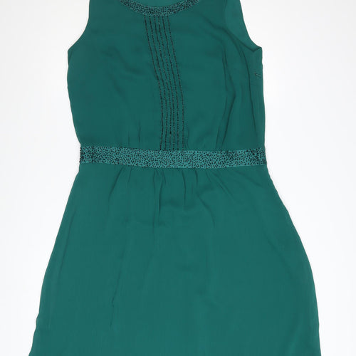 Marks and Spencer Women’s Green Beaded Shift Dress Size 14