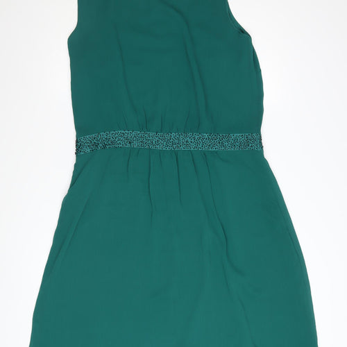 Marks and Spencer Women’s Green Beaded Shift Dress Size 14