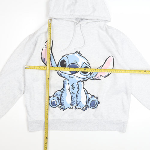 Disney Women’s Grey Stitch Hoodie Size M Pullover Sweatshirt