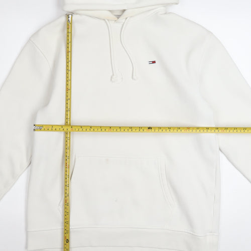 Tommy Jeans Women’s White Pullover Hoodie Size L Cotton Blend