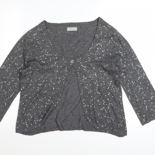 Marks and Spencer Per Una Grey Sequin Knit Women's Size 12 Cardigan