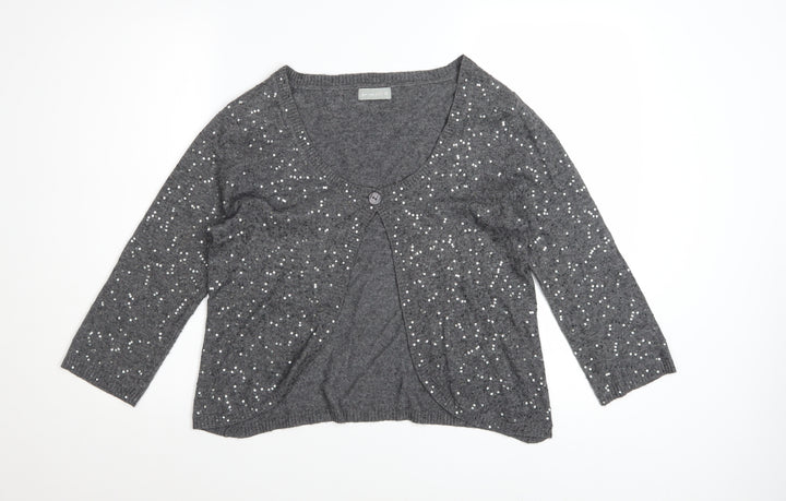 Marks and Spencer Per Una Grey Sequin Knit Women's Size 12 Cardigan