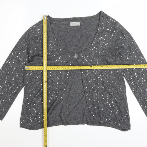 Marks and Spencer Per Una Grey Sequin Knit Women's Size 12 Cardigan