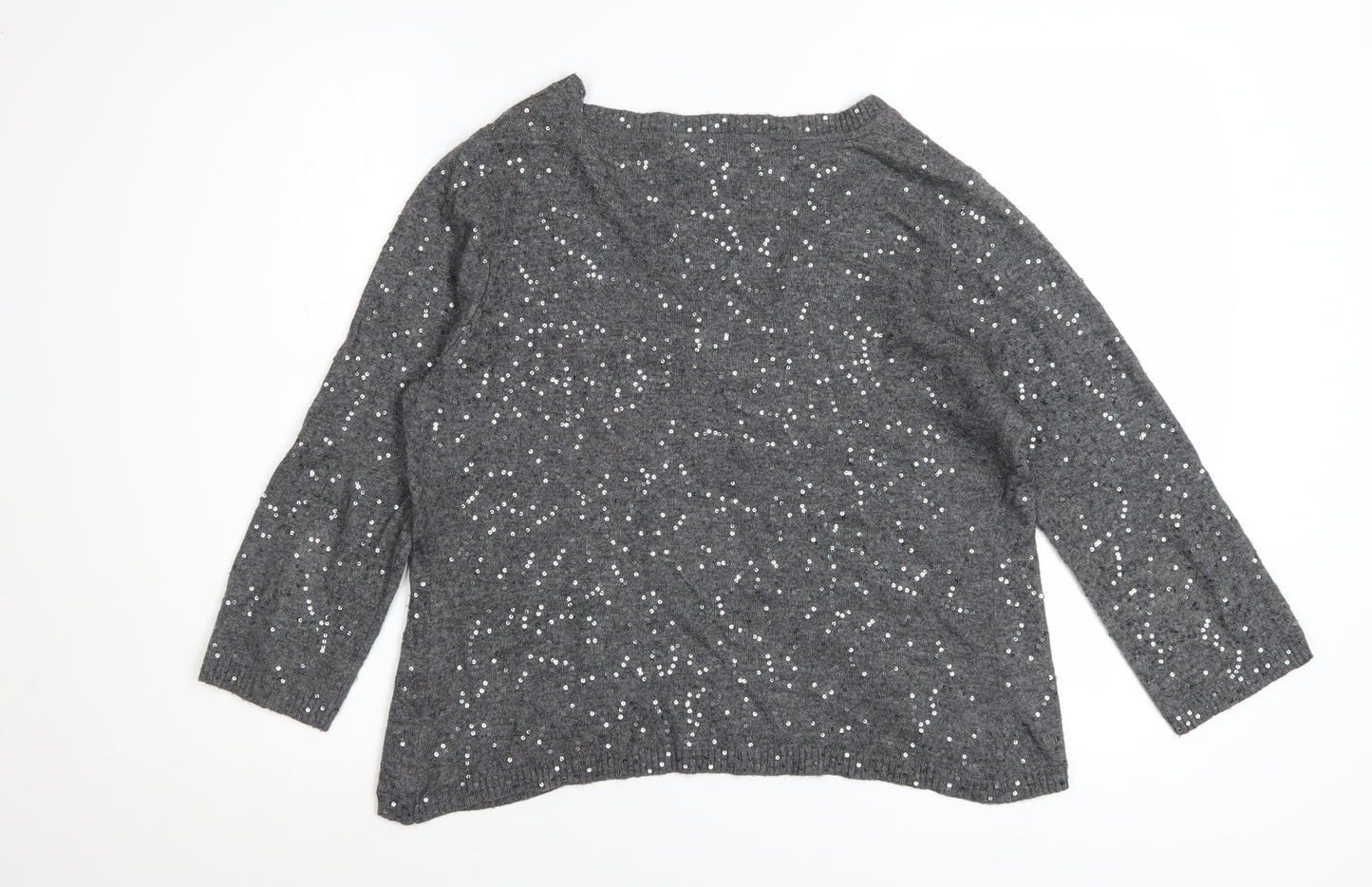 Marks and Spencer Per Una Grey Sequin Knit Women's Size 12 Cardigan