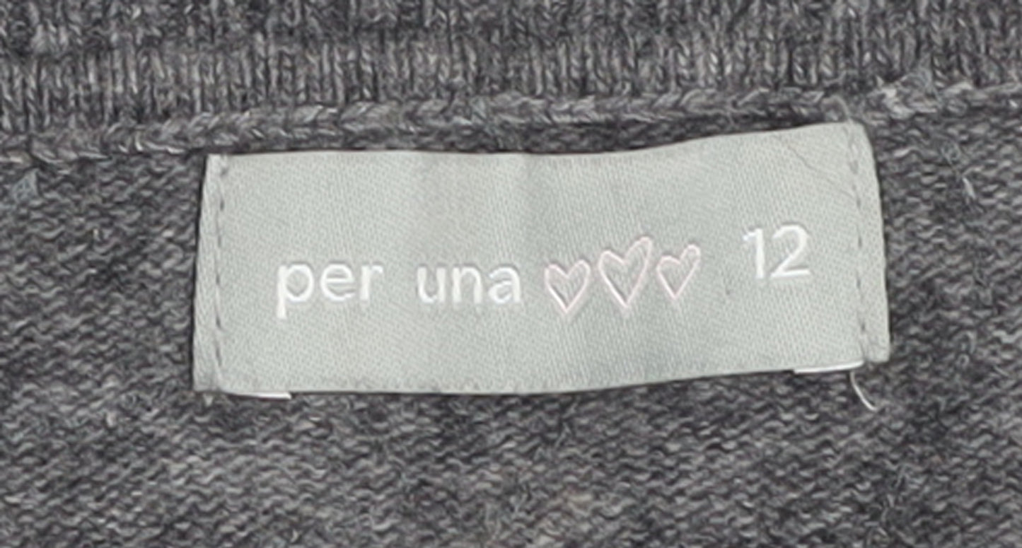 Marks and Spencer Per Una Grey Sequin Knit Women's Size 12 Cardigan