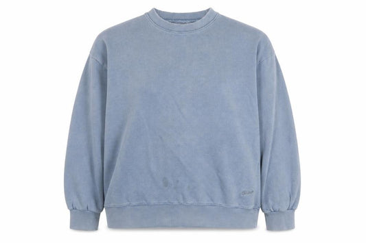 Front view of Pull&Bear Women's Blue Cotton Blend Pullover Sweatshirt M
