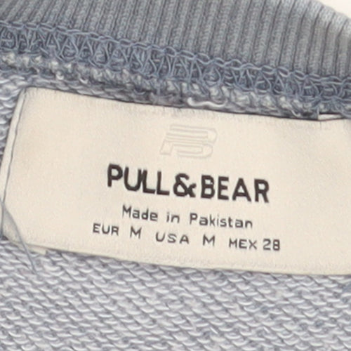 Pull & Bear Women's Blue Cotton Blend Pullover Sweatshirt M