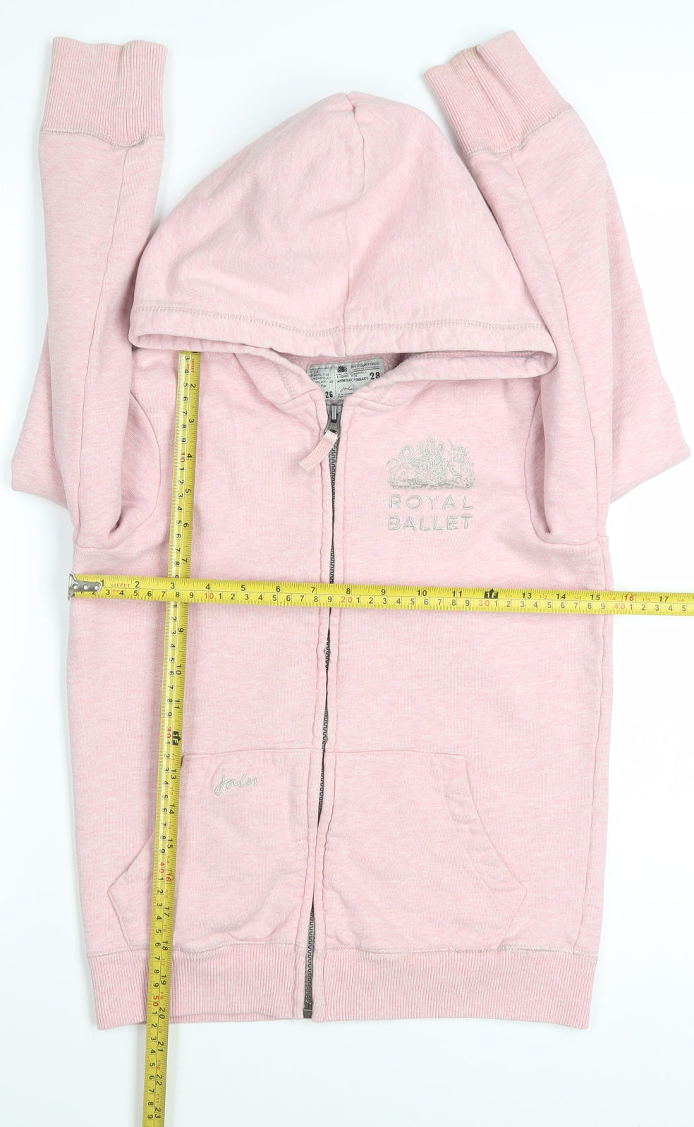 Joules Girls Pink Royal Ballet Full Zip Hoodie 9-10 Years