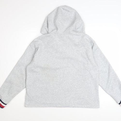 Tommy Hilfiger Women Grey Hooded Pullover Sweatshirt M