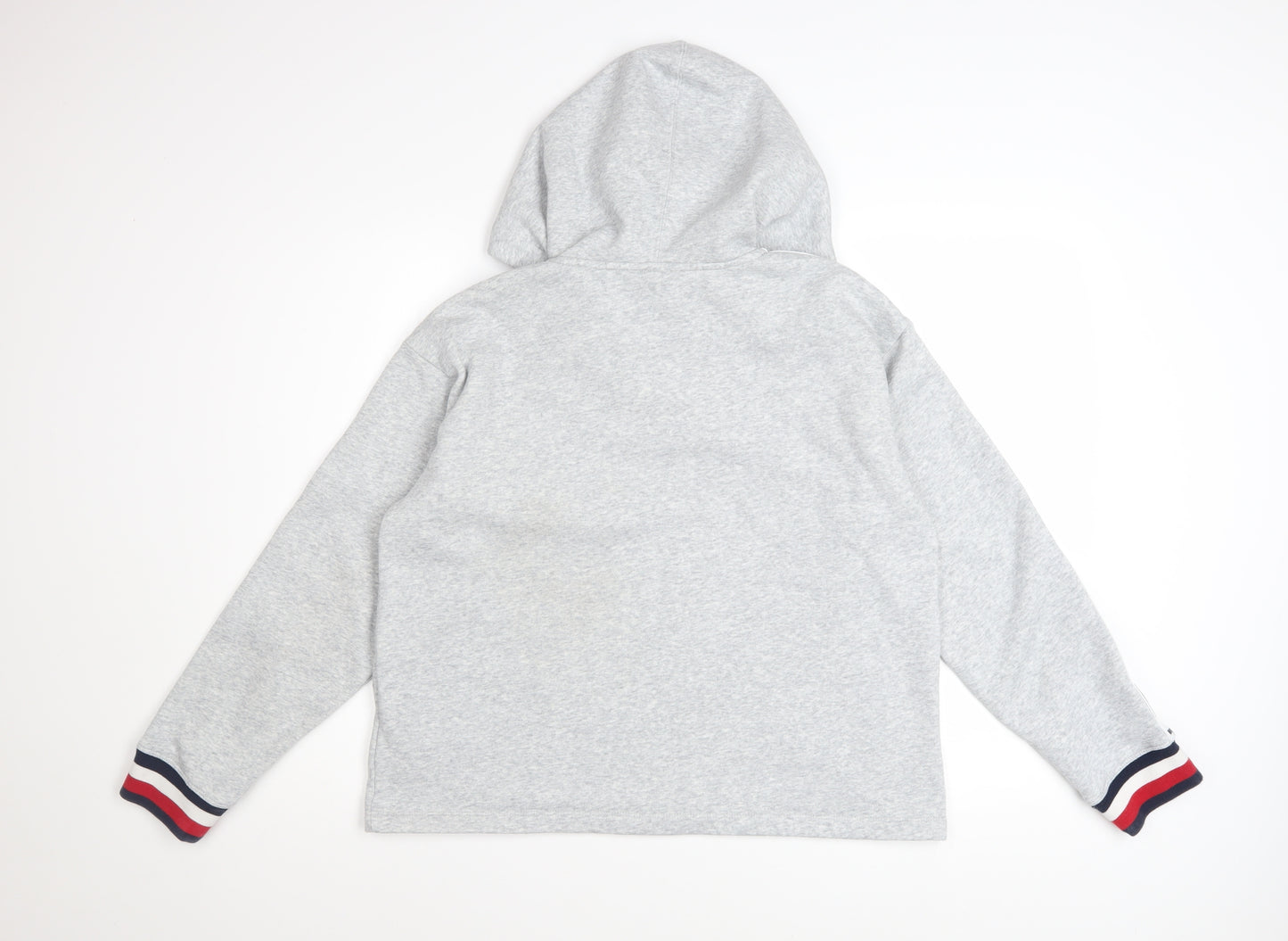 Tommy Hilfiger Women Grey Hooded Pullover Sweatshirt M