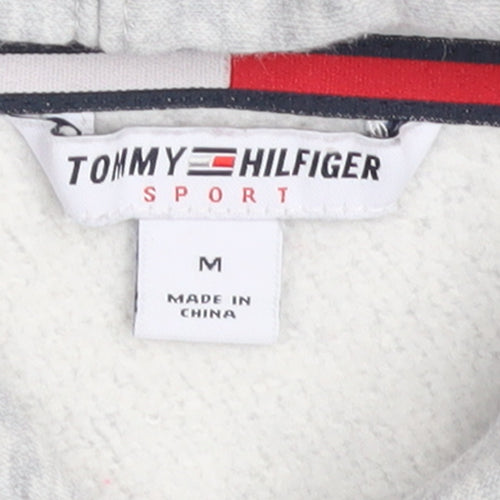 Tommy Hilfiger Women Grey Hooded Pullover Sweatshirt M