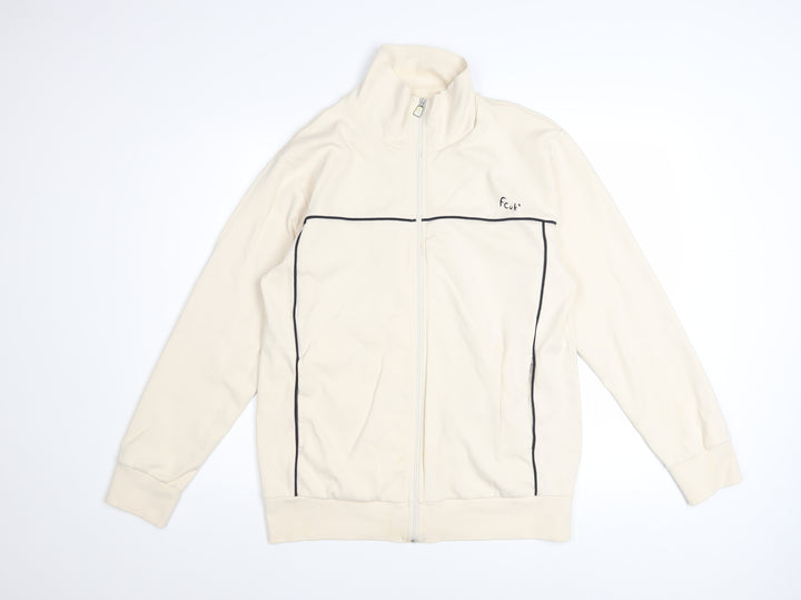 French Connection Men's Beige Full Zip Cotton Sweatshirt L
