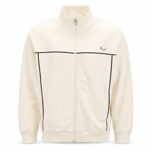 French Connection Men's Beige Full Zip Cotton Sweatshirt L