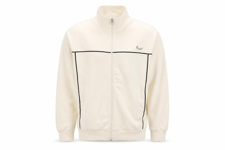 French Connection Men's Beige Full Zip Cotton Sweatshirt L