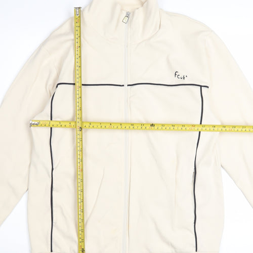 French Connection Men's Beige Full Zip Cotton Sweatshirt L
