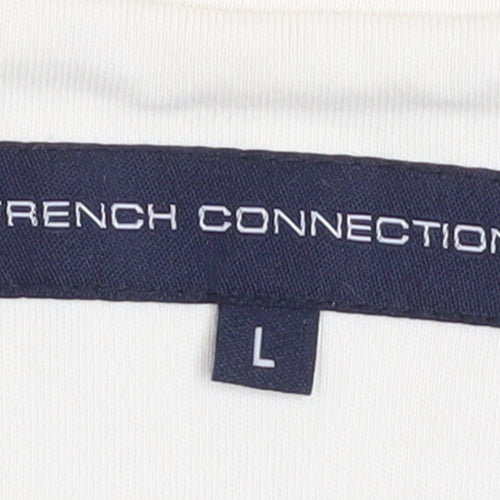 French Connection Men's Beige Full Zip Cotton Sweatshirt L