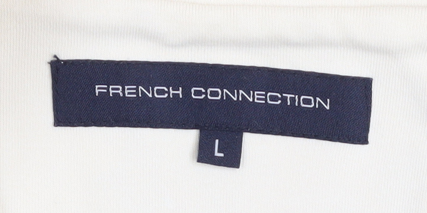 French Connection Men's Beige Full Zip Cotton Sweatshirt L