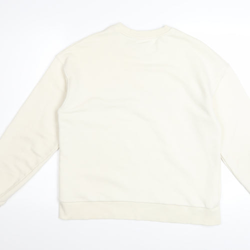 Stradivarius Womens Ivory California Pullover Sweatshirt M