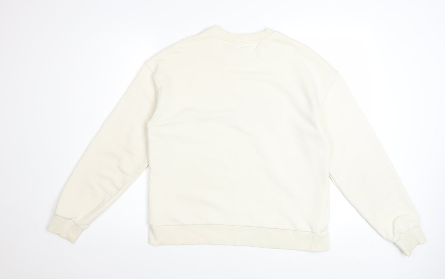 Stradivarius Womens Ivory California Pullover Sweatshirt M