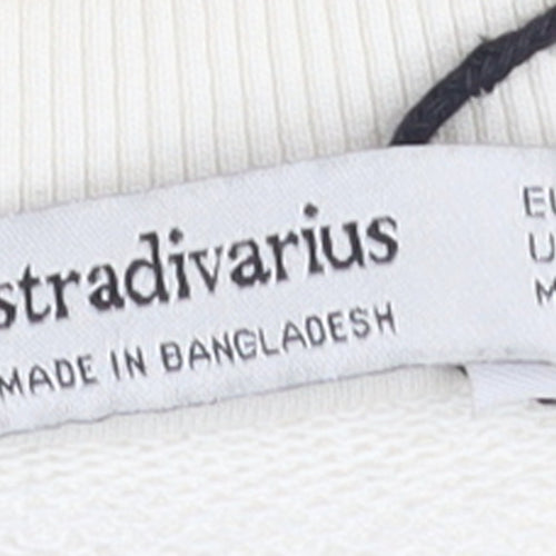 Stradivarius Womens Ivory California Pullover Sweatshirt M